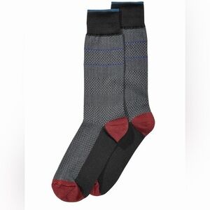 Perry Ellis Men's Microfiber Herringbone Dress Socks